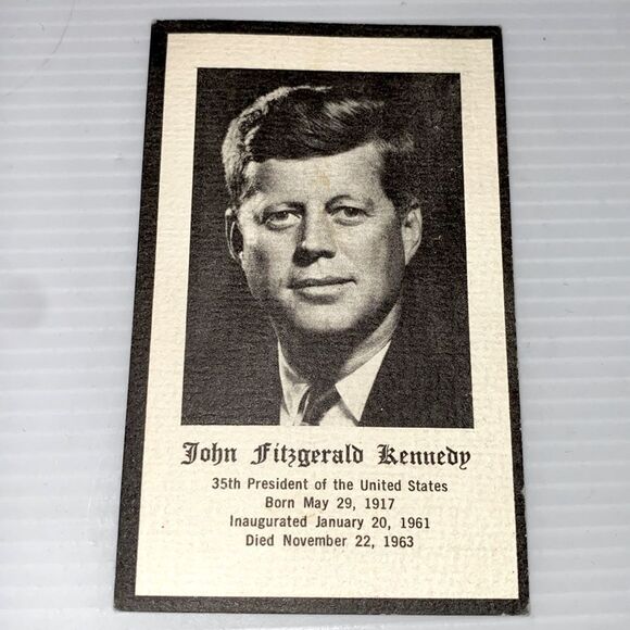 Vintage Original 1963 John F. Kennedy Catholic Funeral Prayer Memorial Card - Picture 7 of 9